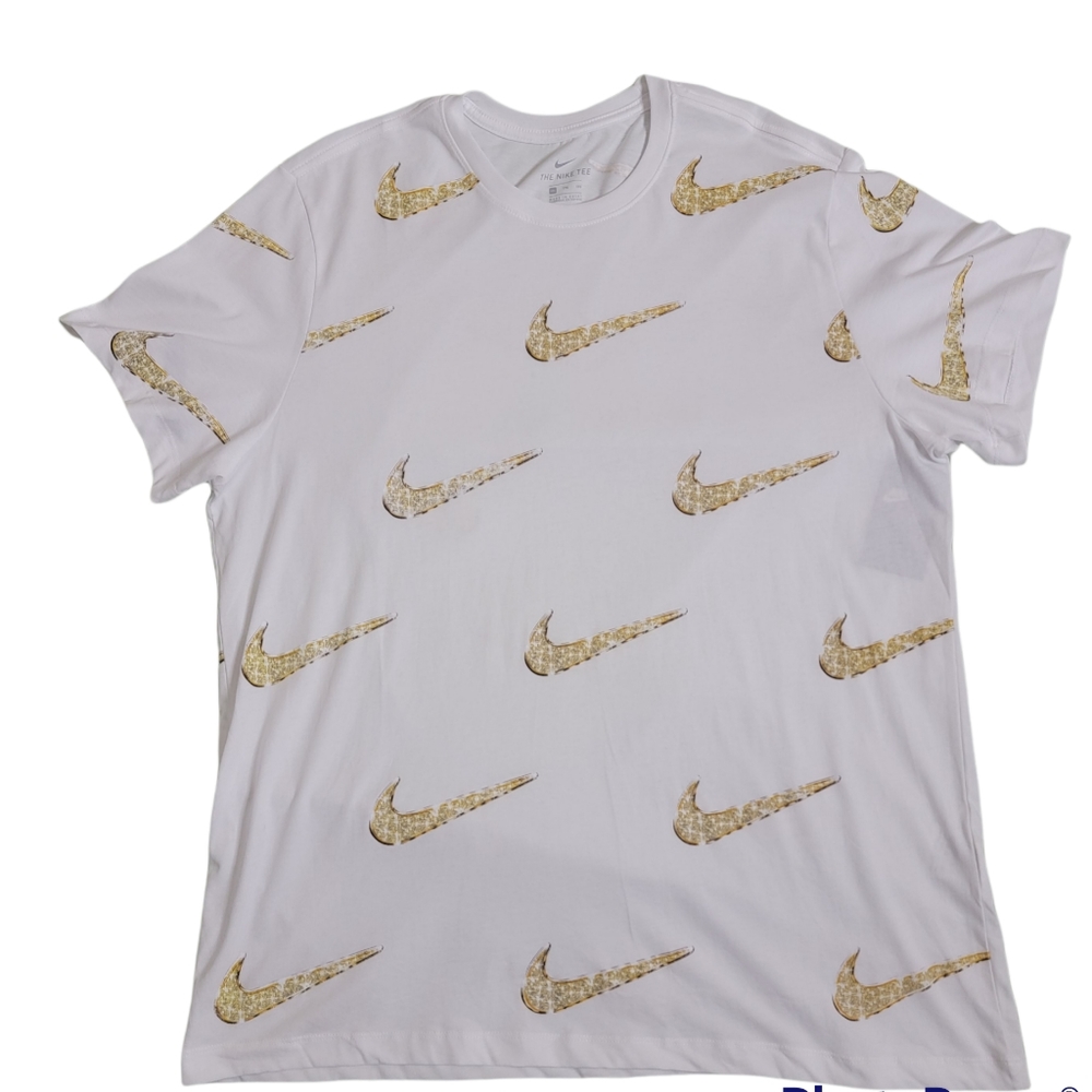 Nike Men's T-Shirt Short Sleeve White Logo Standard Fit Sz XXL New WT